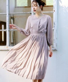 Tiaclasse 【洗える・新色追加】パフスリーブプリーツワンピース