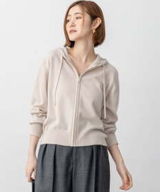 23区 【見上愛さん着用/洗える】ピュアカシミヤ ジップアップ ニット パーカー ベージュ系