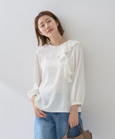 YECCA VECCA アシメラッフルブラウス