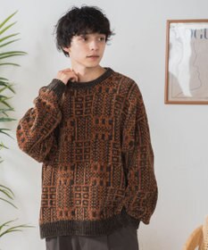 WEGO ベロアモール総柄プルオーバー