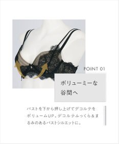 AMPHI ブラジャー 谷間メイク カップ上辺が浮きにくい Gカップまで対応 大きいサイズ 【Glama-Rich グラマリッチ ボリュームUPタイプ】 ブラ BYJ302 アンフィ／ワコール