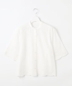 自由区 【カタログ掲載・接触冷感・洗える】エンブロイダリーローンシャツ ブラウス