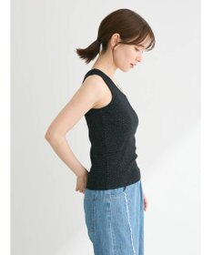 Green Parks カップ付きアシンメトリーラメタンクトップ