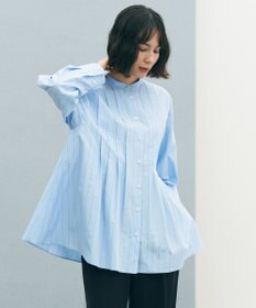 UNFILO 【セレモニー】バンドカラー タックブラウス