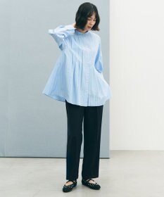 UNFILO 【セレモニー】バンドカラー タックブラウス