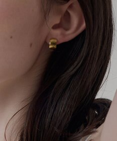 Phoebe 【金属アレルギー対応】ワンタッチワイドフープミニピアス(片耳)/サージカルステンレス ゴールド