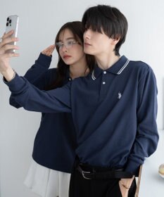 WEGO 【25年秋冬新作/ユニセックスITEM/SMLサイズ展開】別注USPOLOラインポロシャツ（長袖）
