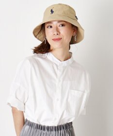 MOONBAT 【WEB限定/遮光/撥水】POLO RALPH LAUREN 晴雨兼用 バケットハット ／つば遮光生地 レインハット あご紐