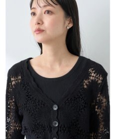 earth music&ecology クロシェ風カーディガン