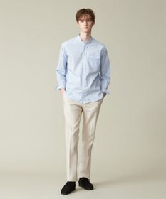 J.PRESS MEN ポプリンマルチストライプ バンドカラーシャツ