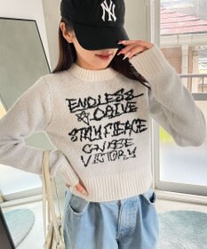 WEGO フラッフィーグラフィックちびニット