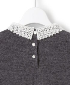 23区 【CLASSY.掲載/洗える】エンブロイダリー ジオメトリックレースコンビ ニット