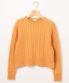 組曲 【ビジューボタン付き】SOBANE ケーブルプルオーバー ニット