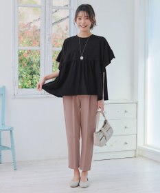 Tiaclasse 【洗える】ギャザー切り替えフレアプルオーバー