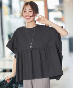 Tiaclasse 【洗える】ギャザー切り替えフレアプルオーバー