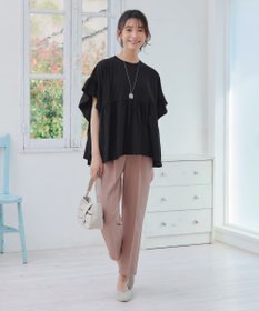 Tiaclasse 【洗える】ギャザー切り替えフレアプルオーバー