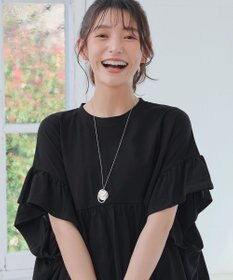 Tiaclasse 【洗える】ギャザー切り替えフレアプルオーバー