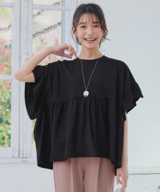 Tiaclasse 【洗える】ギャザー切り替えフレアプルオーバー