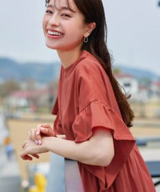 Tiaclasse 【洗える】ギャザー切り替えフレアプルオーバー