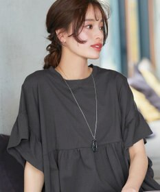 Tiaclasse 【洗える】ギャザー切り替えフレアプルオーバー