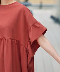 Tiaclasse 【洗える】ギャザー切り替えフレアプルオーバー