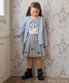 ANY KIDS リボン ジャガード カーディガン