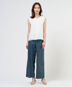J.PRESS LADIES 【人気素材】セルロースリネンストレッチ セミワイド パンツ