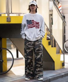 WEGO スリーブロゴニットプルオーバー