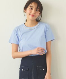 Feroux 【UVケア】パールネック Tシャツ
