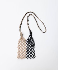 TRICOTE バイカラー マクラメショルダーバッグ