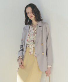 YECCA VECCA ボタニカルフラワー柄ボウタイブラウス