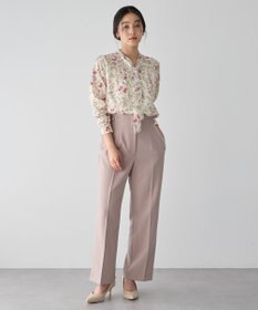 YECCA VECCA ボタニカルフラワー柄ボウタイブラウス