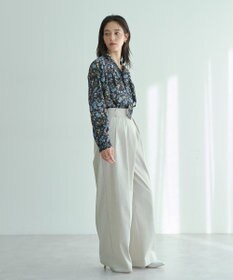 YECCA VECCA ボタニカルフラワー柄ボウタイブラウス