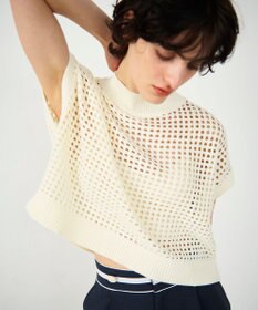 GRACE CONTINENTAL メッシュルーズニットトップ