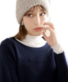 Tiaclasse L 【洗える】リブ切替デザインニットワンピース