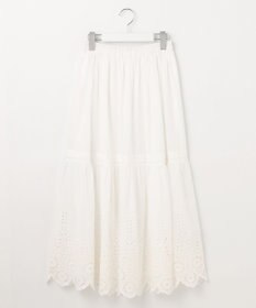Feroux 【洗える】刺繍ティアード スカート