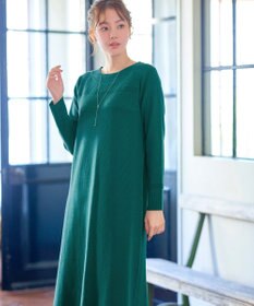 Tiaclasse L 【洗える】リブ切替デザインニットワンピース