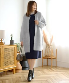 Tiaclasse L 【洗える】リブ切替デザインニットワンピース