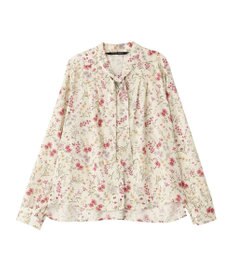 YECCA VECCA ボタニカルフラワー柄ボウタイブラウス