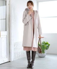 Tiaclasse L 【洗える】リブ切替デザインニットワンピース