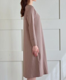 Tiaclasse L 【洗える】リブ切替デザインニットワンピース