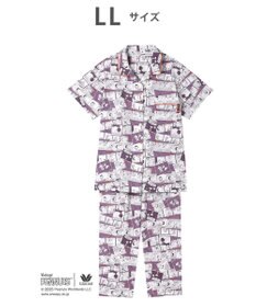 WACOAL ワコール_リラックス＆スリープ パジャマ 5分袖 半袖 8分丈 綿100%(本体) PEANUTS スヌーピー レディース FDT157 /ワコール