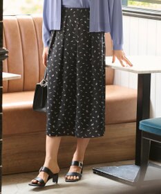 自由区 【洗える・XSサイズあり】ブラッシュドシャドープリント スカート