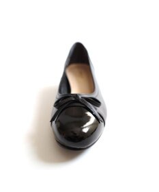 Pointer 日本製 本革リボン付きラウンドトゥパンプス