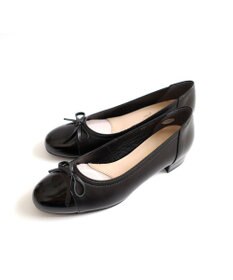 Pointer 日本製 本革リボン付きラウンドトゥパンプス