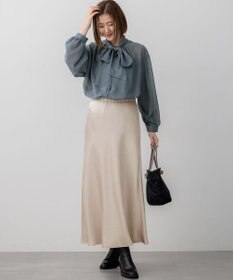 23区 S 【見上愛さん着用/洗える】シアービエラ ボウタイ ブラウス