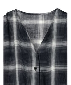 Green Parks リネンレーヨン前立てブラウス