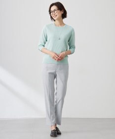 J.PRESS LADIES L 【洗える】Cotton Acetate ストライプ ニット プルオーバー