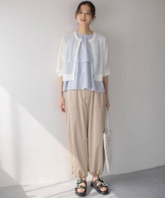 組曲 【WEB限定】コットンレーヨンシャーティングノースリーブ ブラウス