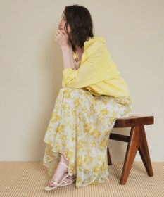 YECCA VECCA ボタニカル柄シアーロングスカート